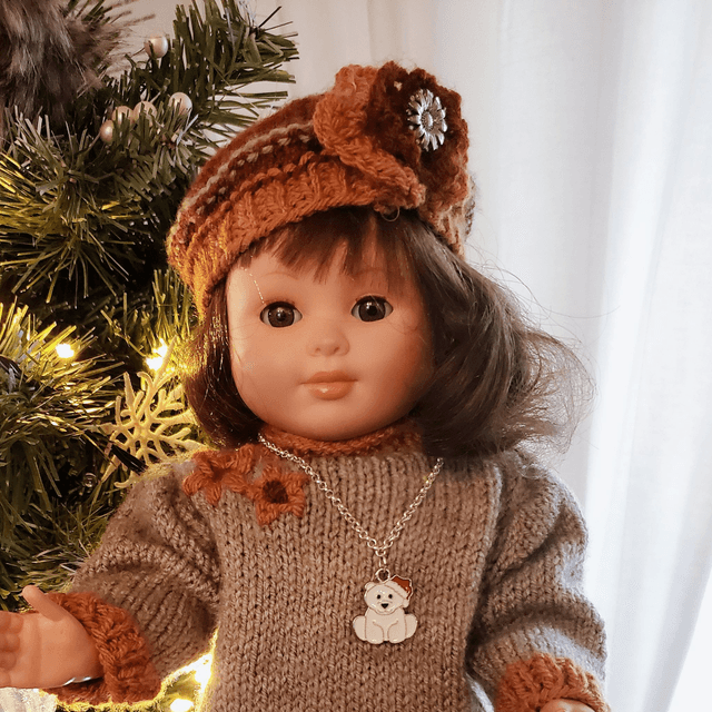 Ensemble pull, beret et sac pour poupée de 36 à 40 cm