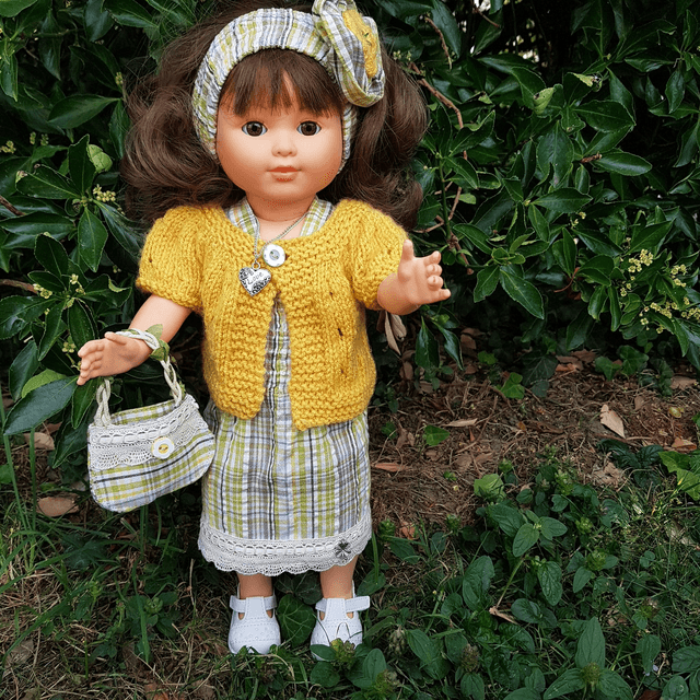 Robe d'été-ensemble 4 pièces pour poupée de 36 à 40 cm 