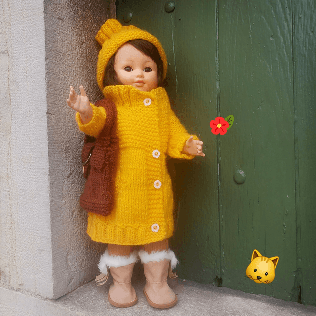 Manteau et bonnet pour poupée Marie-Françoise ou American doll