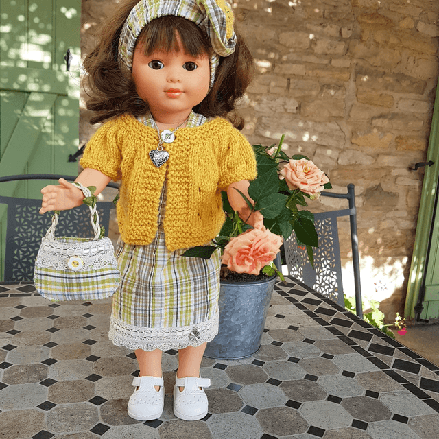 Robe d'été-ensemble 4 pièces pour poupée de 36 à 40 cm 