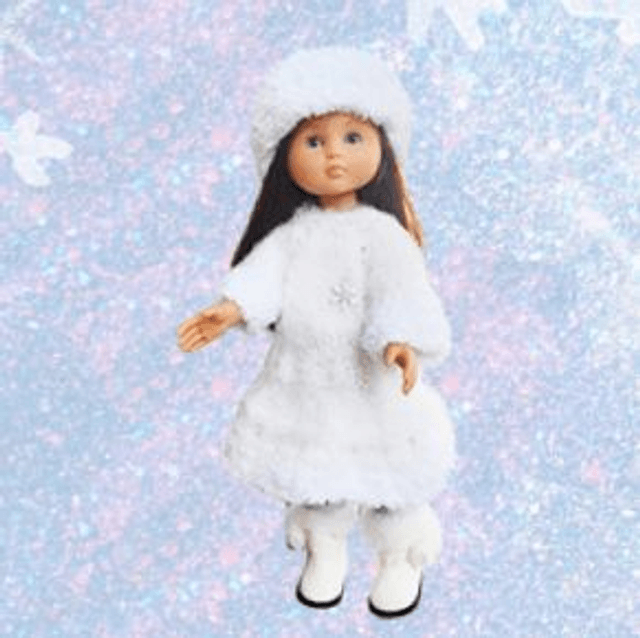 1-Robe blanche neige, pour les poupées les chéries de Corolle, ou Paola Reina